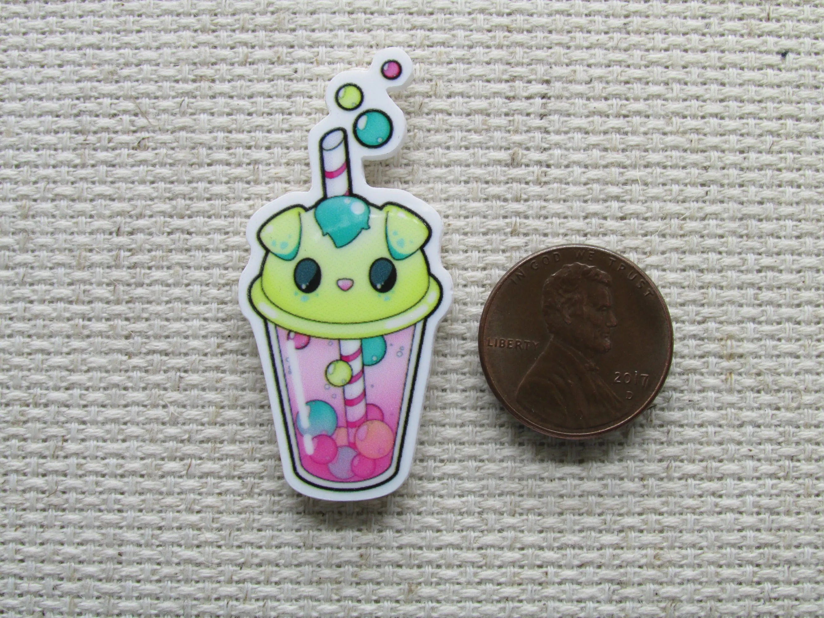 Green Creature Boba Drink Needle Minder, Cover Minder, Magnet LAST ONE!