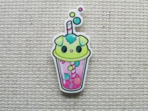 Green Creature Boba Drink Needle Minder, Cover Minder, Magnet LAST ONE!