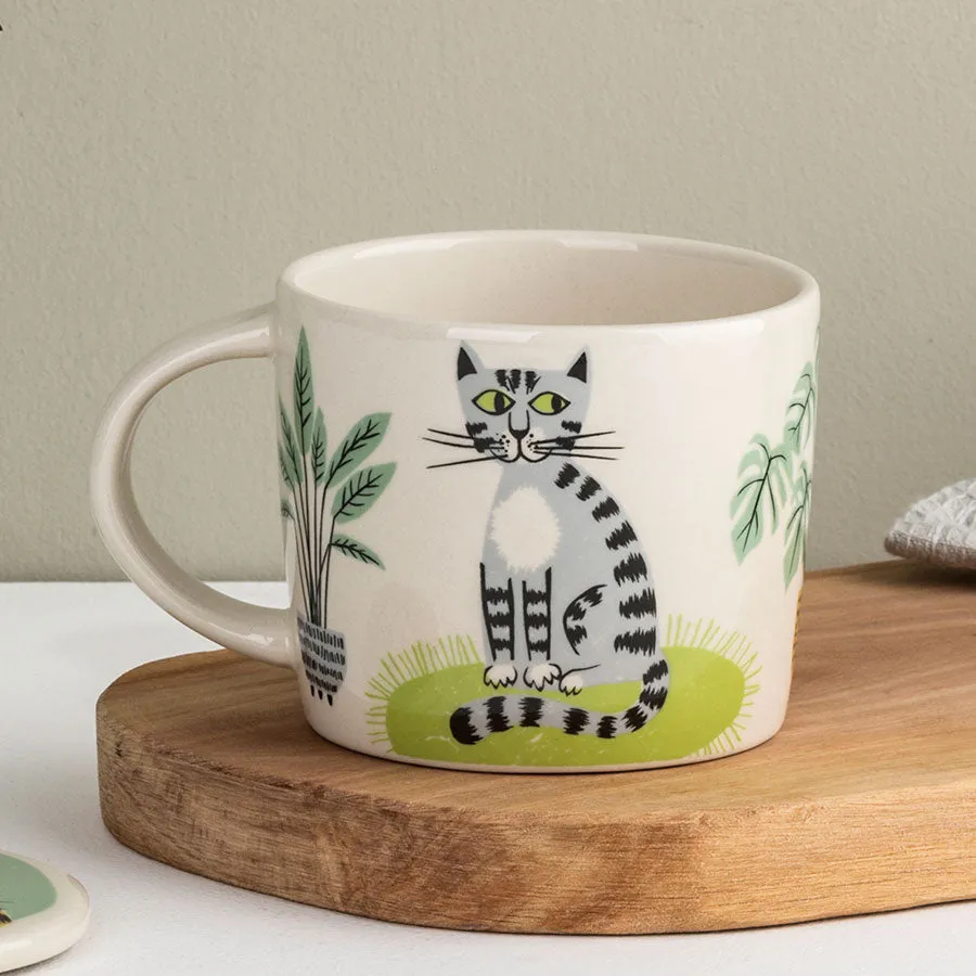 Handmade Ceramic Cat Mug x 6