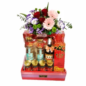 Health Foods Hamper with Tonic & Flowers | HF223