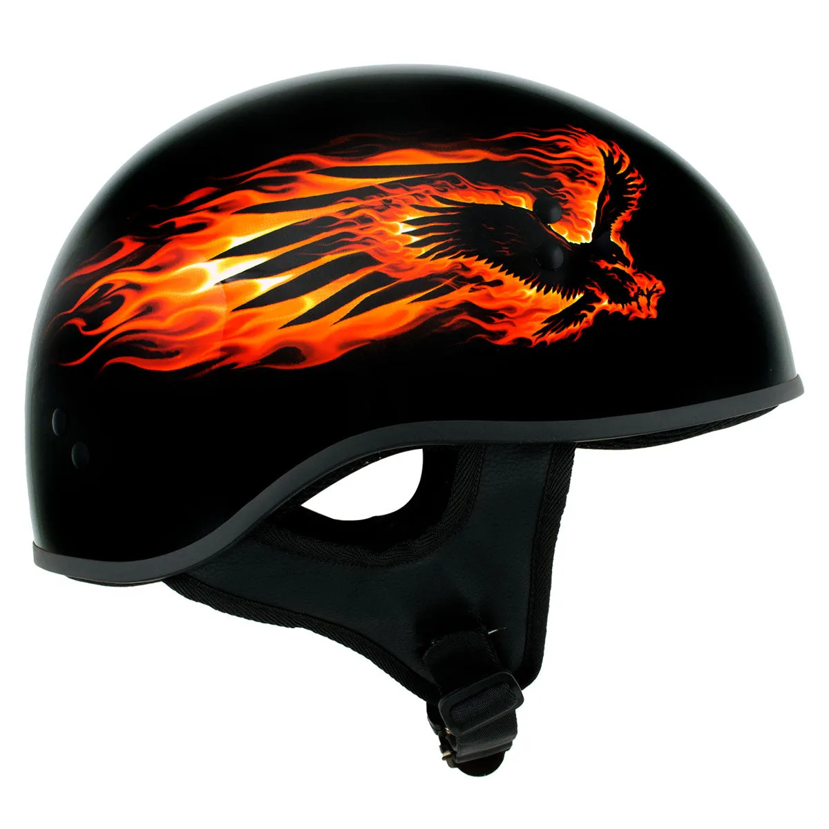 Hot Leathers HLD1006 'Black Out Eagle' Motorcycle DOT Approved Skull