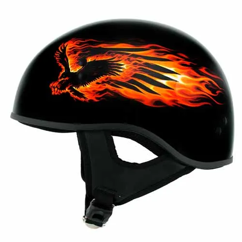 Hot Leathers HLD1006 'Black Out Eagle' Motorcycle DOT Approved Skull