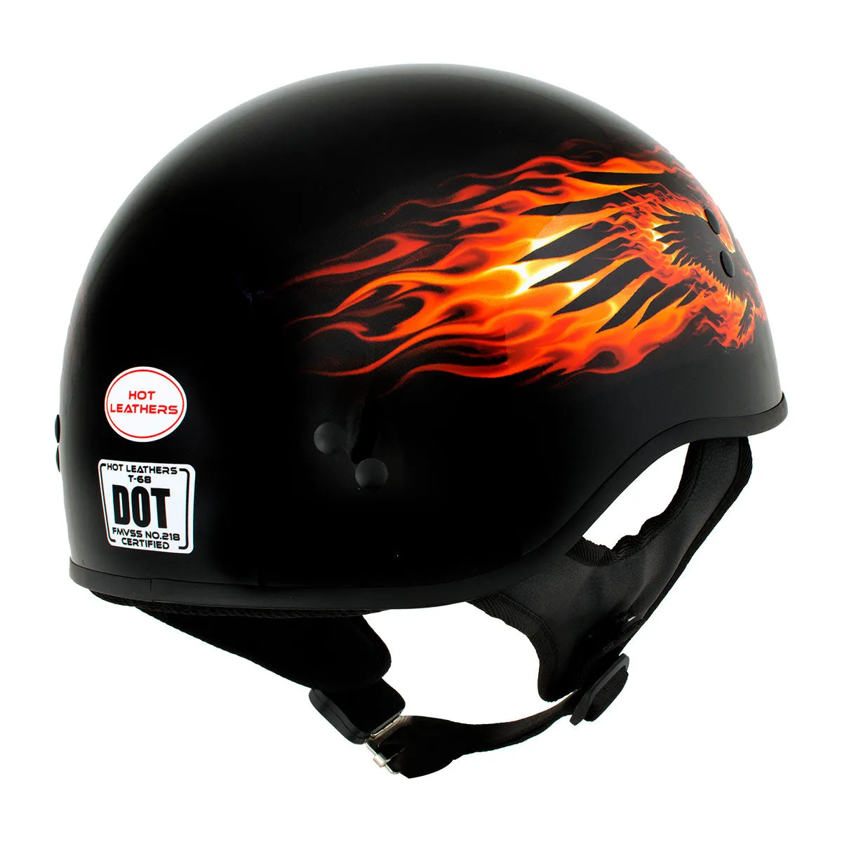 Hot Leathers HLD1006 'Black Out Eagle' Motorcycle DOT Approved Skull