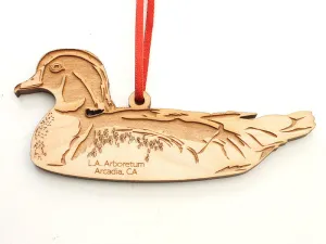 L. A. Arboretum Wood Duck Custom Engraved Ornament