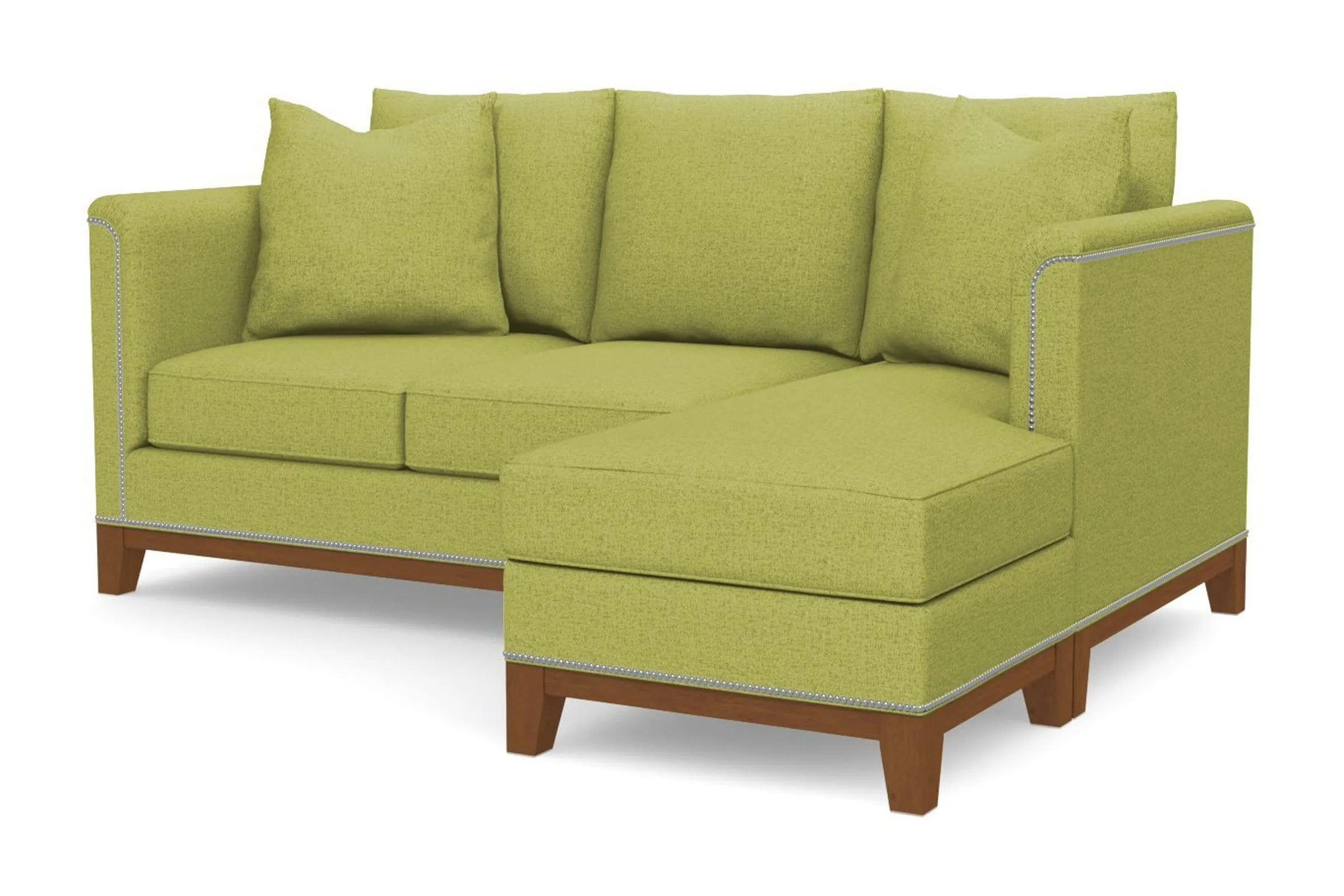 La Brea Reversible Chaise Sleeper Sofa Bed :: Leg Finish: Pecan / Sleeper Option: Memory Foam Mattress