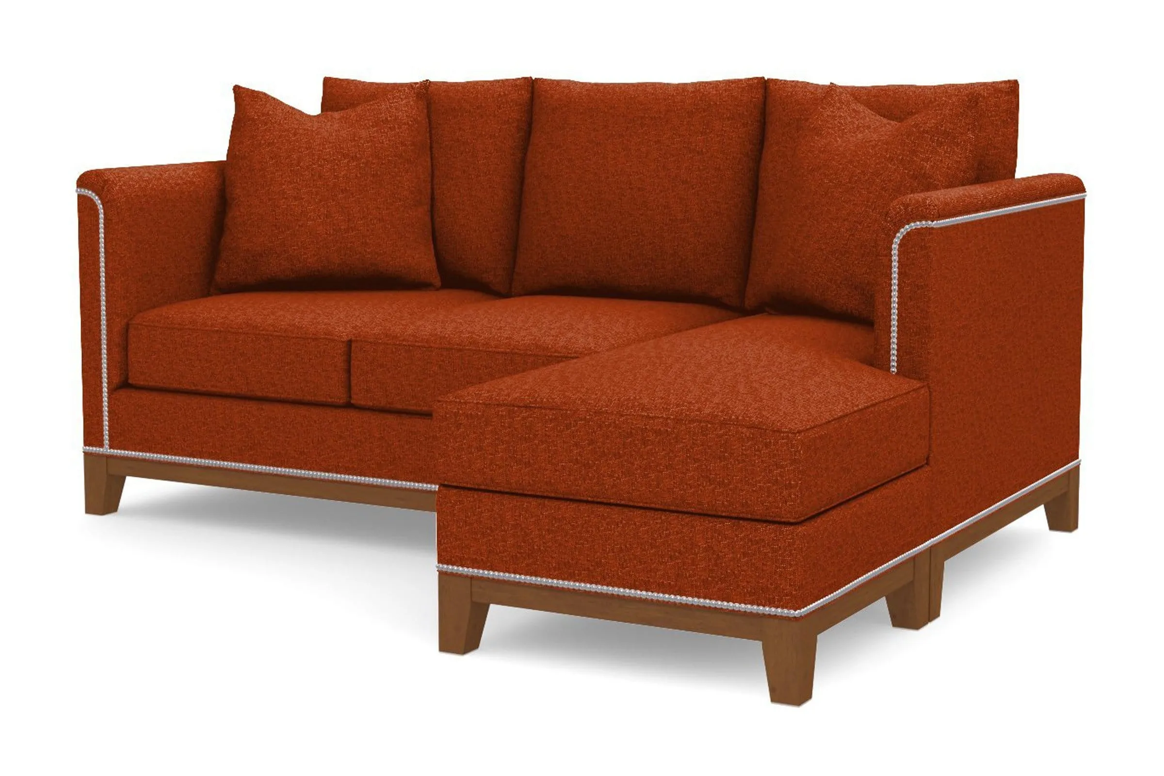 La Brea Reversible Chaise Sleeper Sofa Bed :: Leg Finish: Pecan / Sleeper Option: Memory Foam Mattress