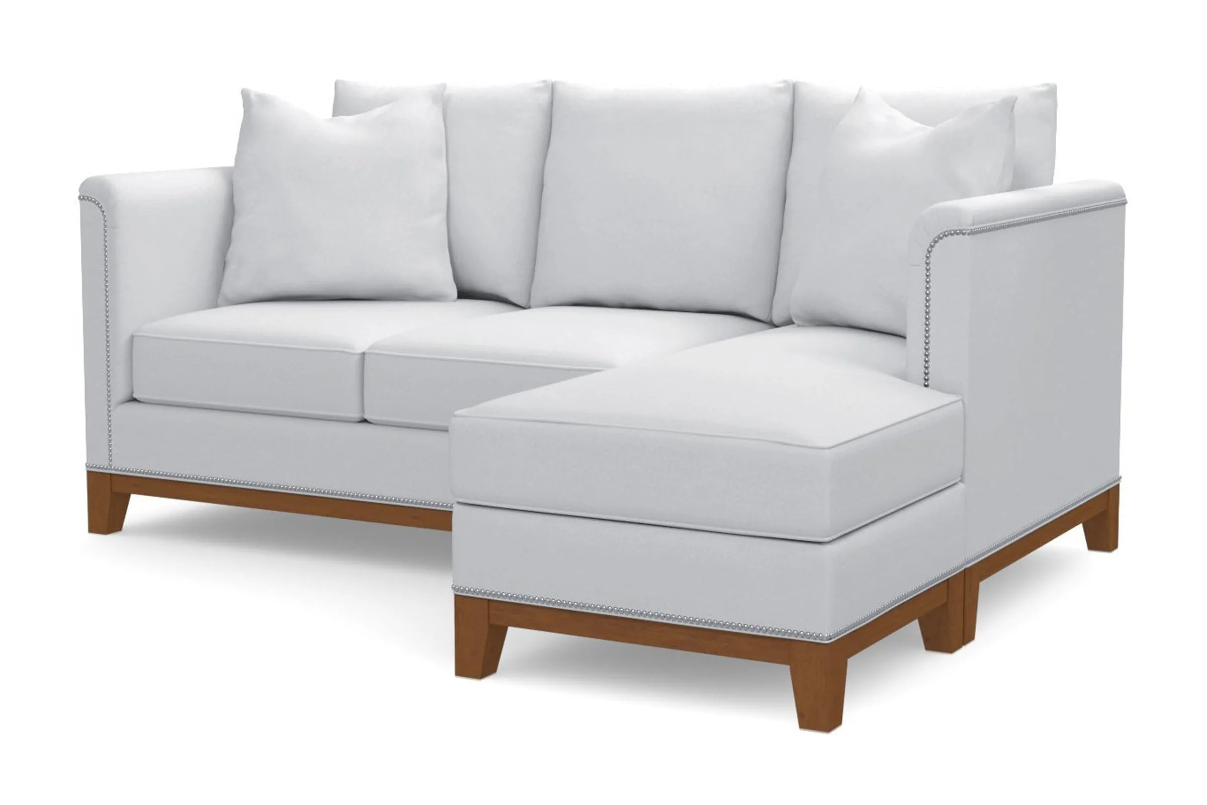 La Brea Reversible Chaise Sleeper Sofa Bed :: Leg Finish: Pecan / Sleeper Option: Memory Foam Mattress