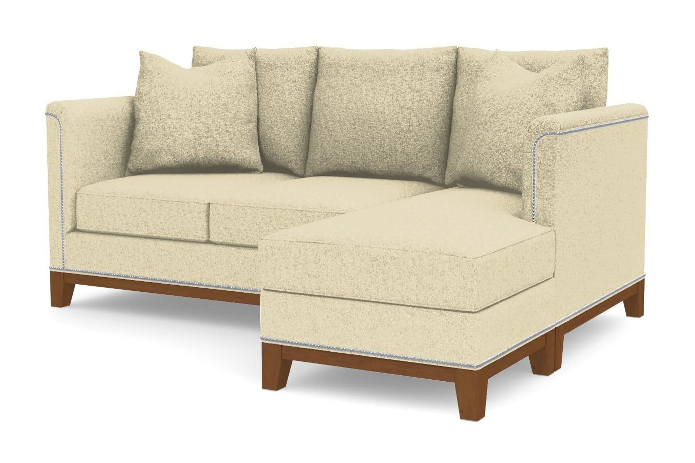 La Brea Reversible Chaise Sleeper Sofa Bed :: Leg Finish: Pecan / Sleeper Option: Memory Foam Mattress