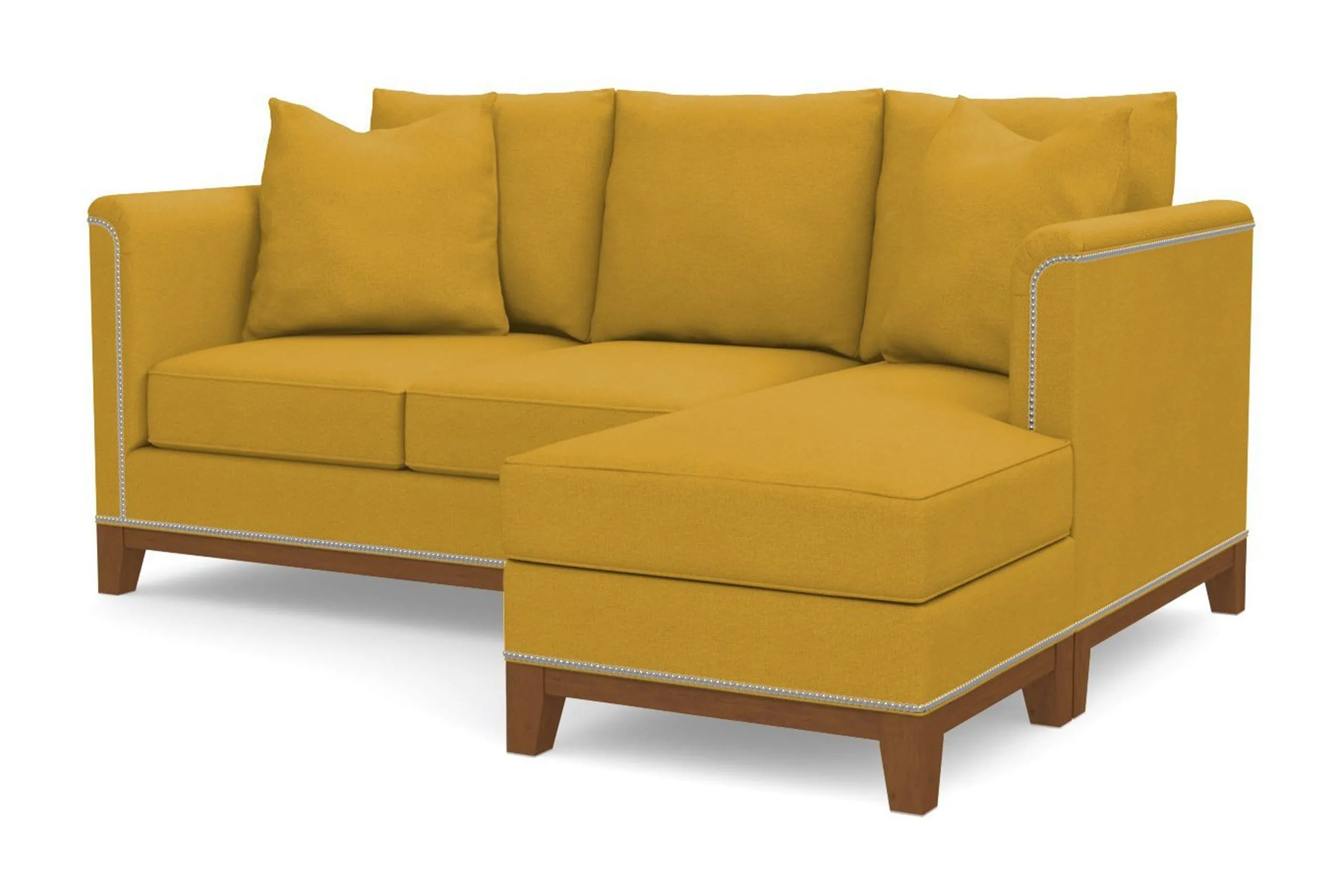 La Brea Reversible Chaise Sleeper Sofa Bed :: Leg Finish: Pecan / Sleeper Option: Memory Foam Mattress