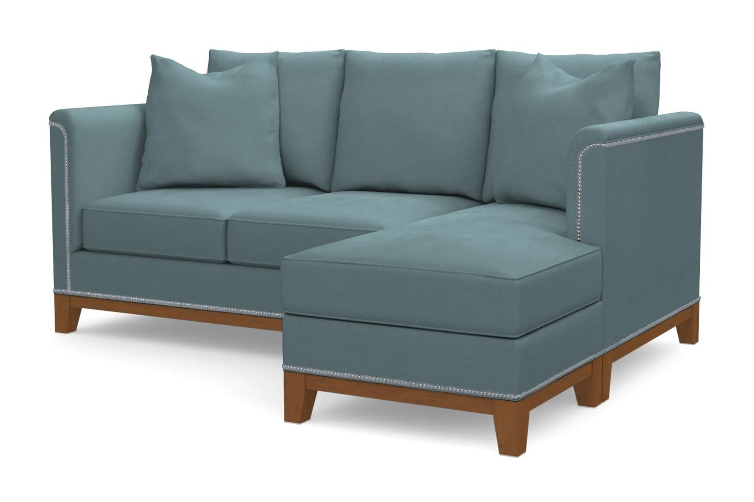 La Brea Reversible Chaise Sleeper Sofa Bed :: Leg Finish: Pecan / Sleeper Option: Memory Foam Mattress