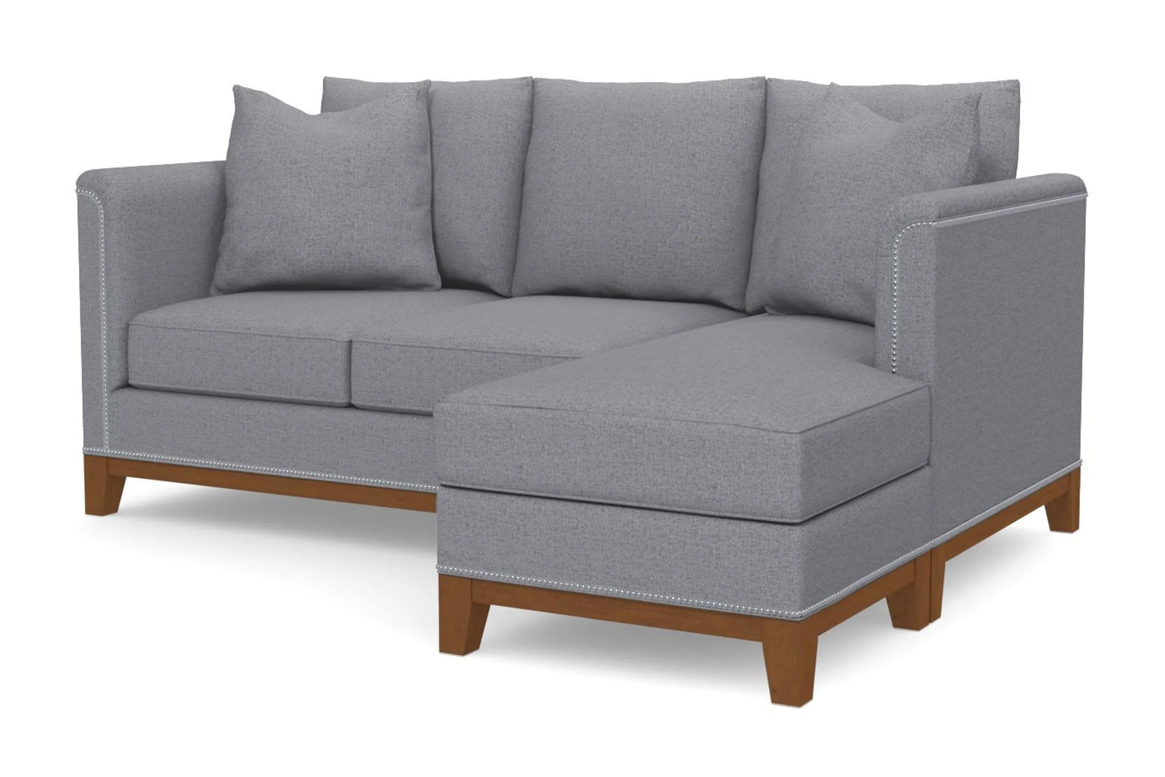 La Brea Reversible Chaise Sleeper Sofa Bed :: Leg Finish: Pecan / Sleeper Option: Memory Foam Mattress