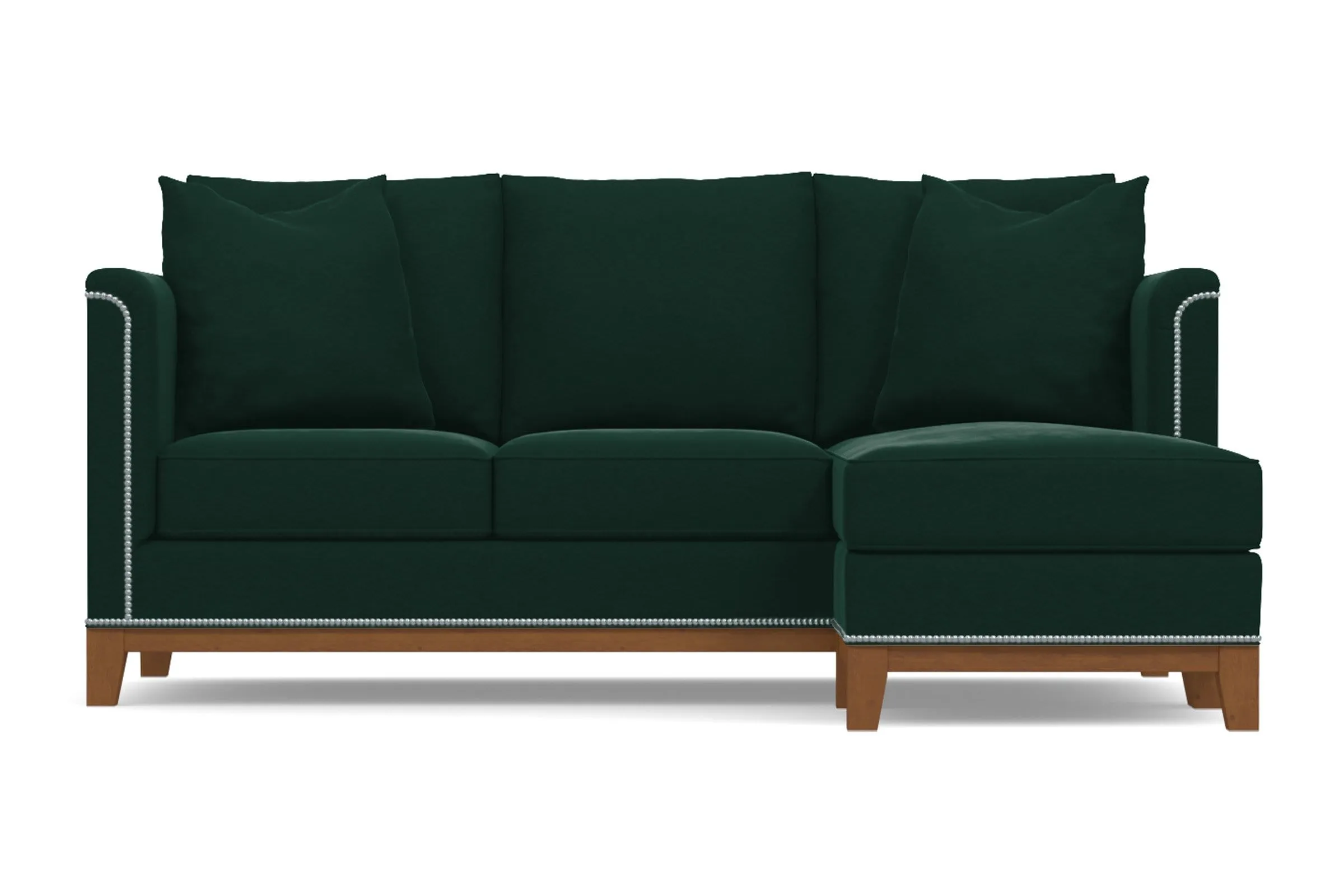 La Brea Reversible Chaise Sleeper Sofa Bed :: Leg Finish: Pecan / Sleeper Option: Memory Foam Mattress