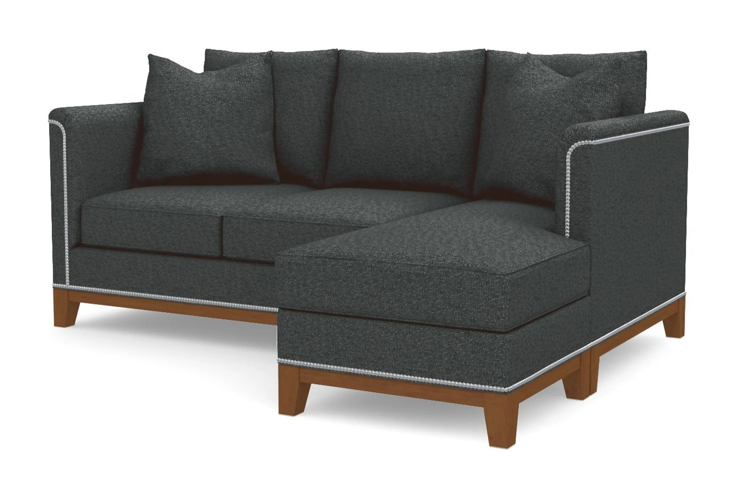 La Brea Reversible Chaise Sleeper Sofa Bed :: Leg Finish: Pecan / Sleeper Option: Memory Foam Mattress