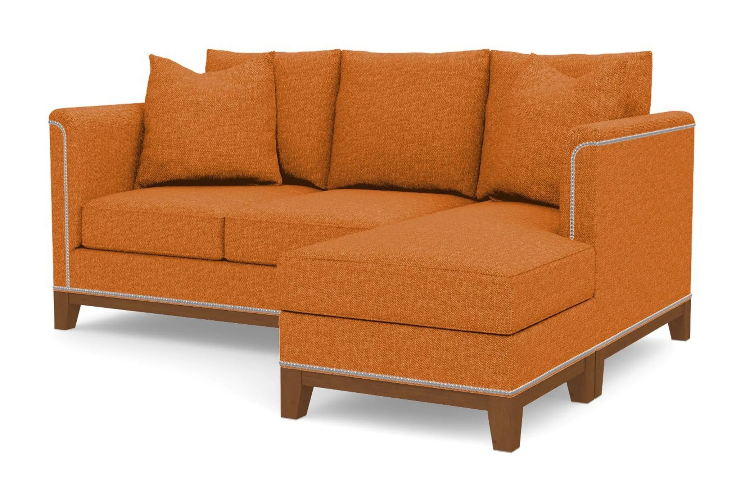 La Brea Reversible Chaise Sleeper Sofa Bed :: Leg Finish: Pecan / Sleeper Option: Memory Foam Mattress