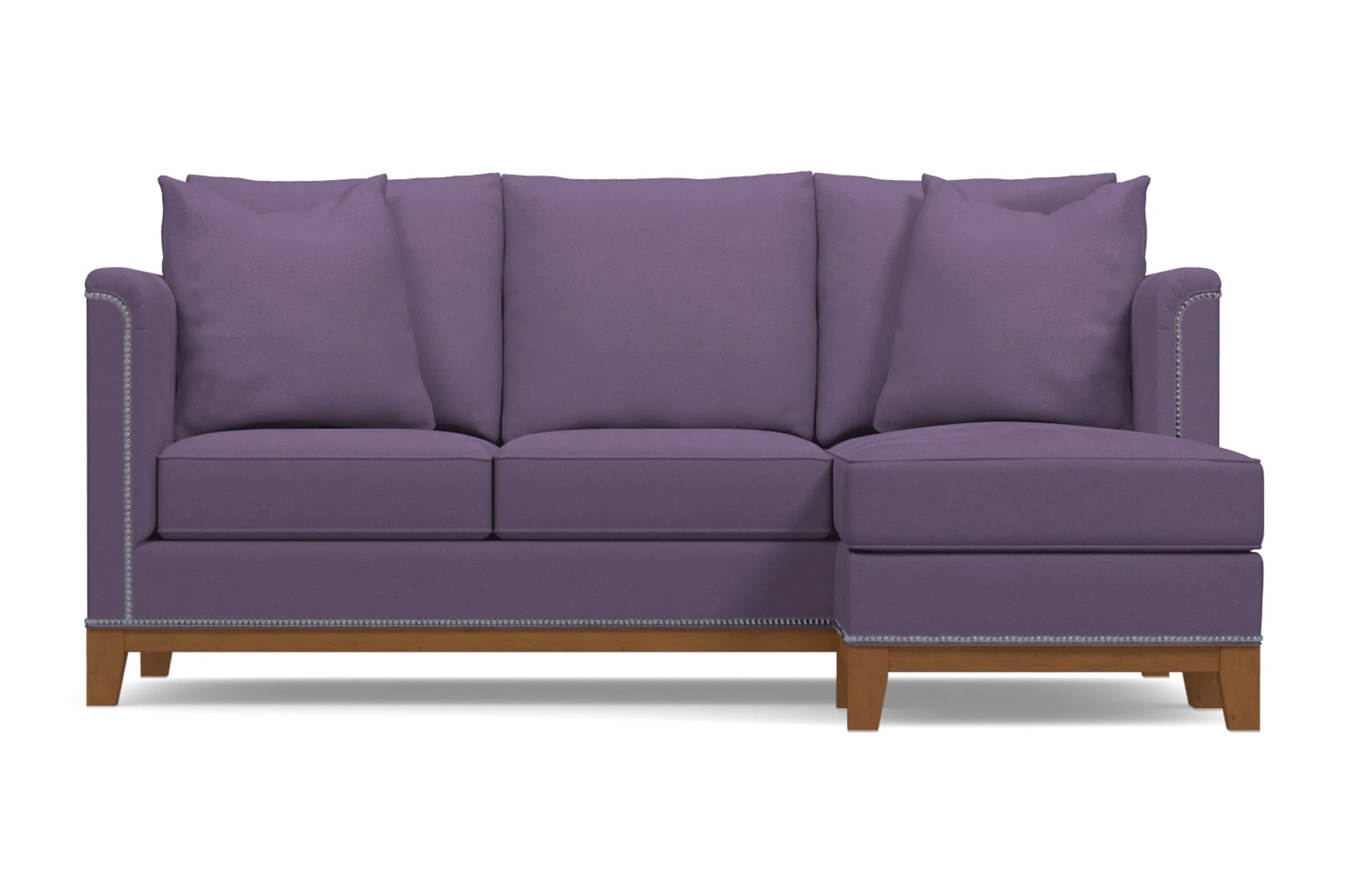 La Brea Reversible Chaise Sleeper Sofa Bed :: Leg Finish: Pecan / Sleeper Option: Memory Foam Mattress