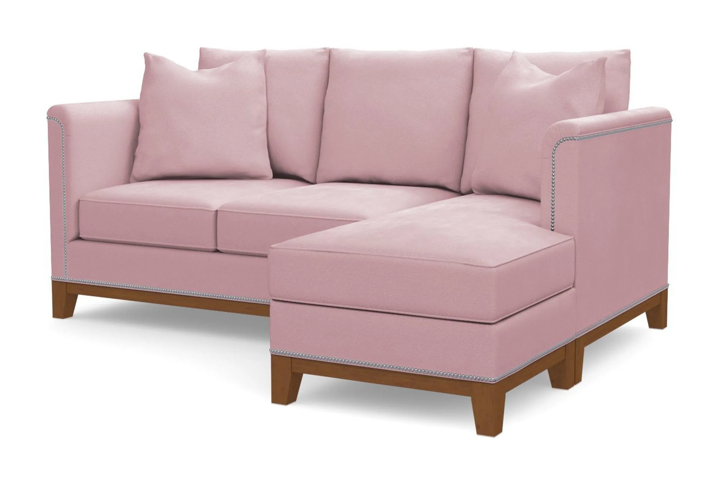 La Brea Reversible Chaise Sleeper Sofa Bed :: Leg Finish: Pecan / Sleeper Option: Memory Foam Mattress