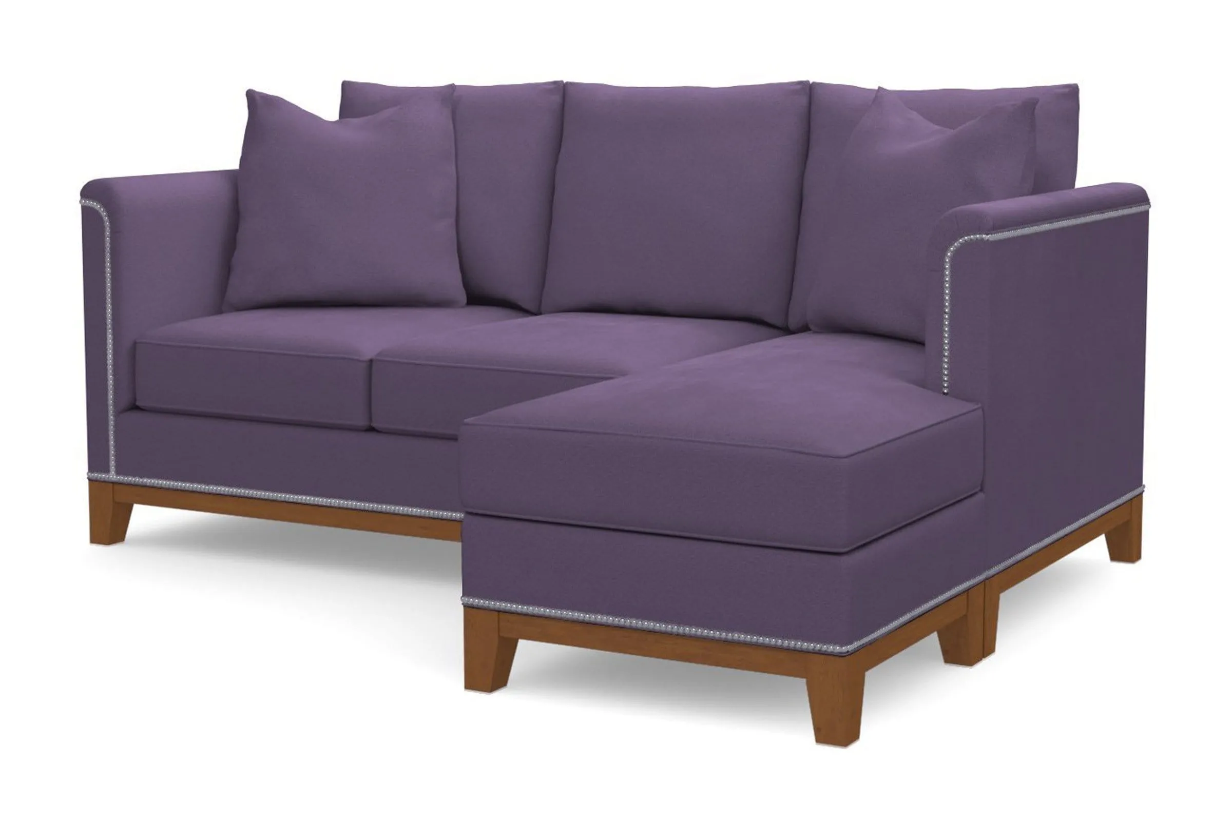 La Brea Reversible Chaise Sleeper Sofa Bed :: Leg Finish: Pecan / Sleeper Option: Memory Foam Mattress