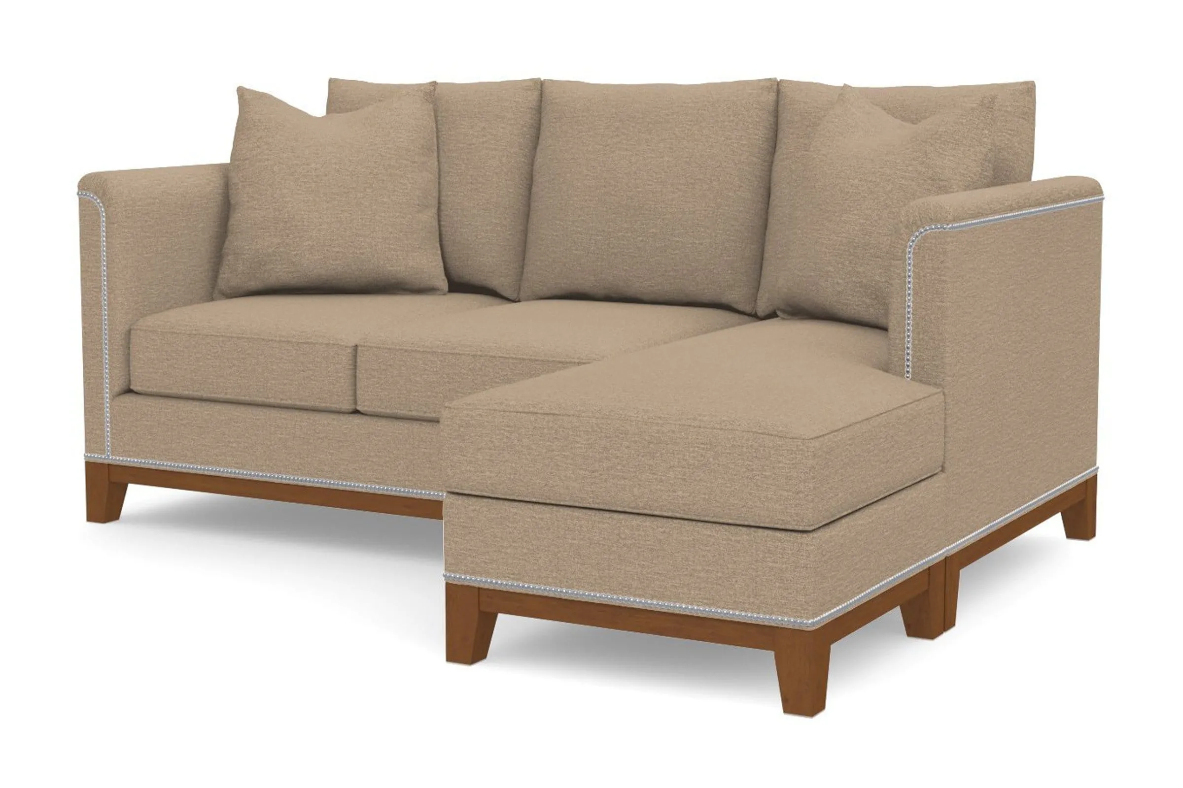 La Brea Reversible Chaise Sleeper Sofa Bed :: Leg Finish: Pecan / Sleeper Option: Memory Foam Mattress