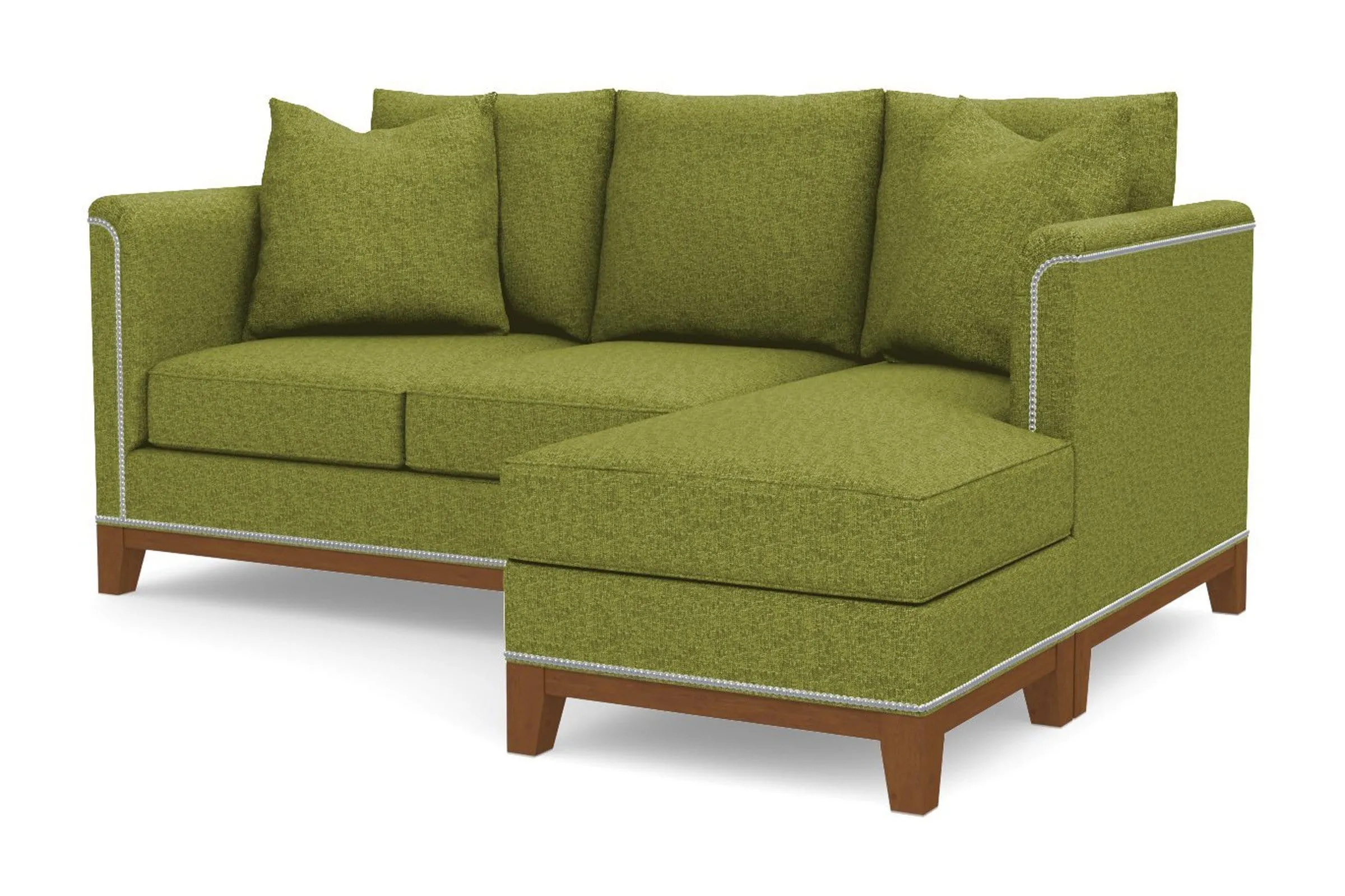 La Brea Reversible Chaise Sleeper Sofa Bed :: Leg Finish: Pecan / Sleeper Option: Memory Foam Mattress