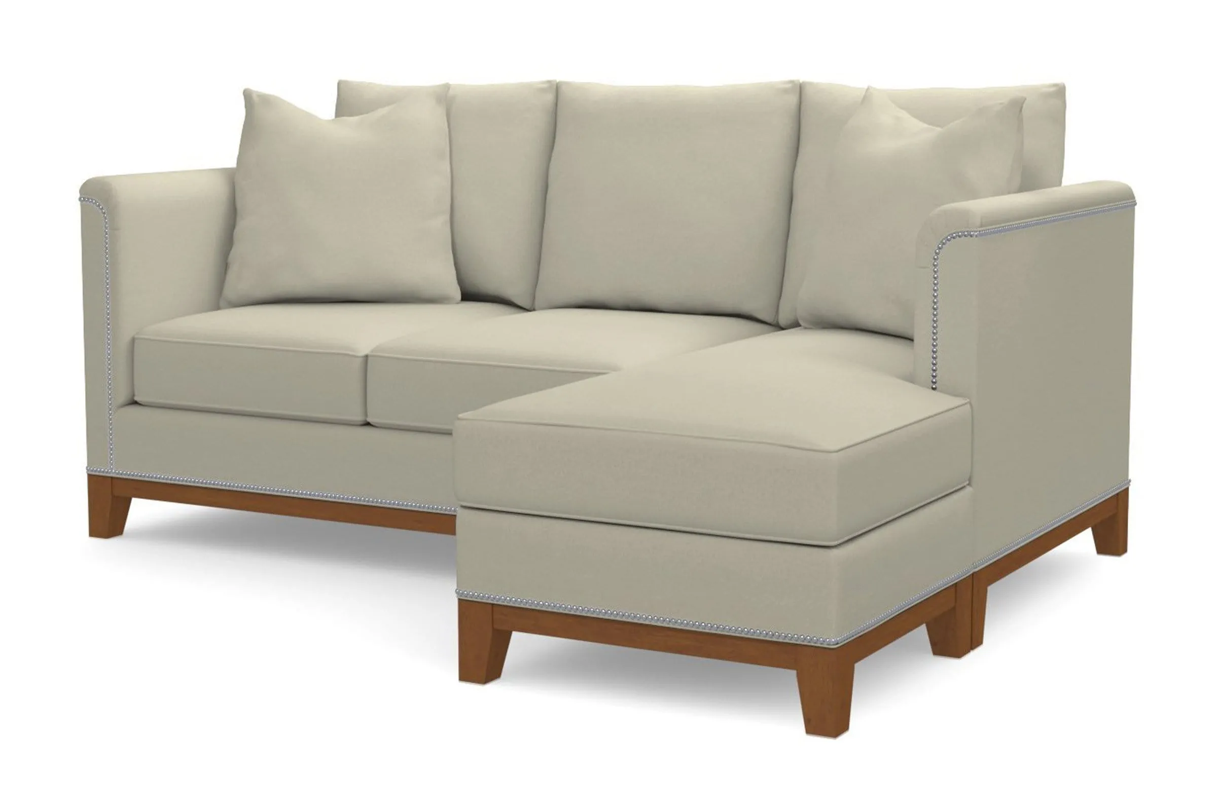 La Brea Reversible Chaise Sleeper Sofa Bed :: Leg Finish: Pecan / Sleeper Option: Memory Foam Mattress