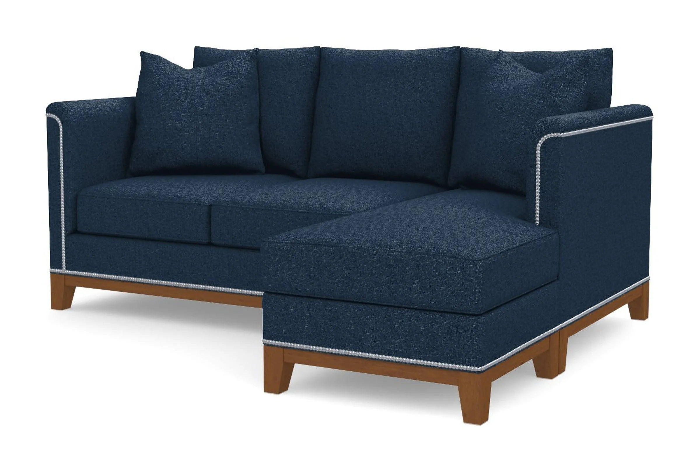 La Brea Reversible Chaise Sleeper Sofa Bed :: Leg Finish: Pecan / Sleeper Option: Memory Foam Mattress