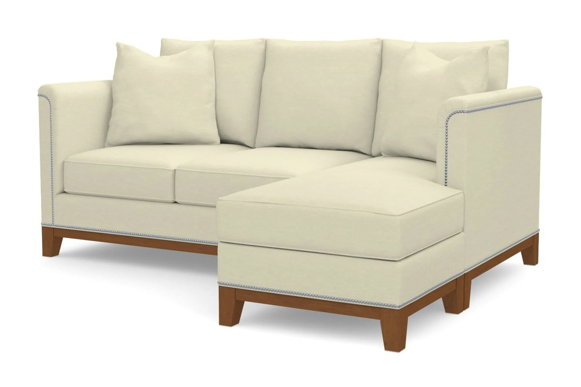 La Brea Reversible Chaise Sleeper Sofa Bed :: Leg Finish: Pecan / Sleeper Option: Memory Foam Mattress