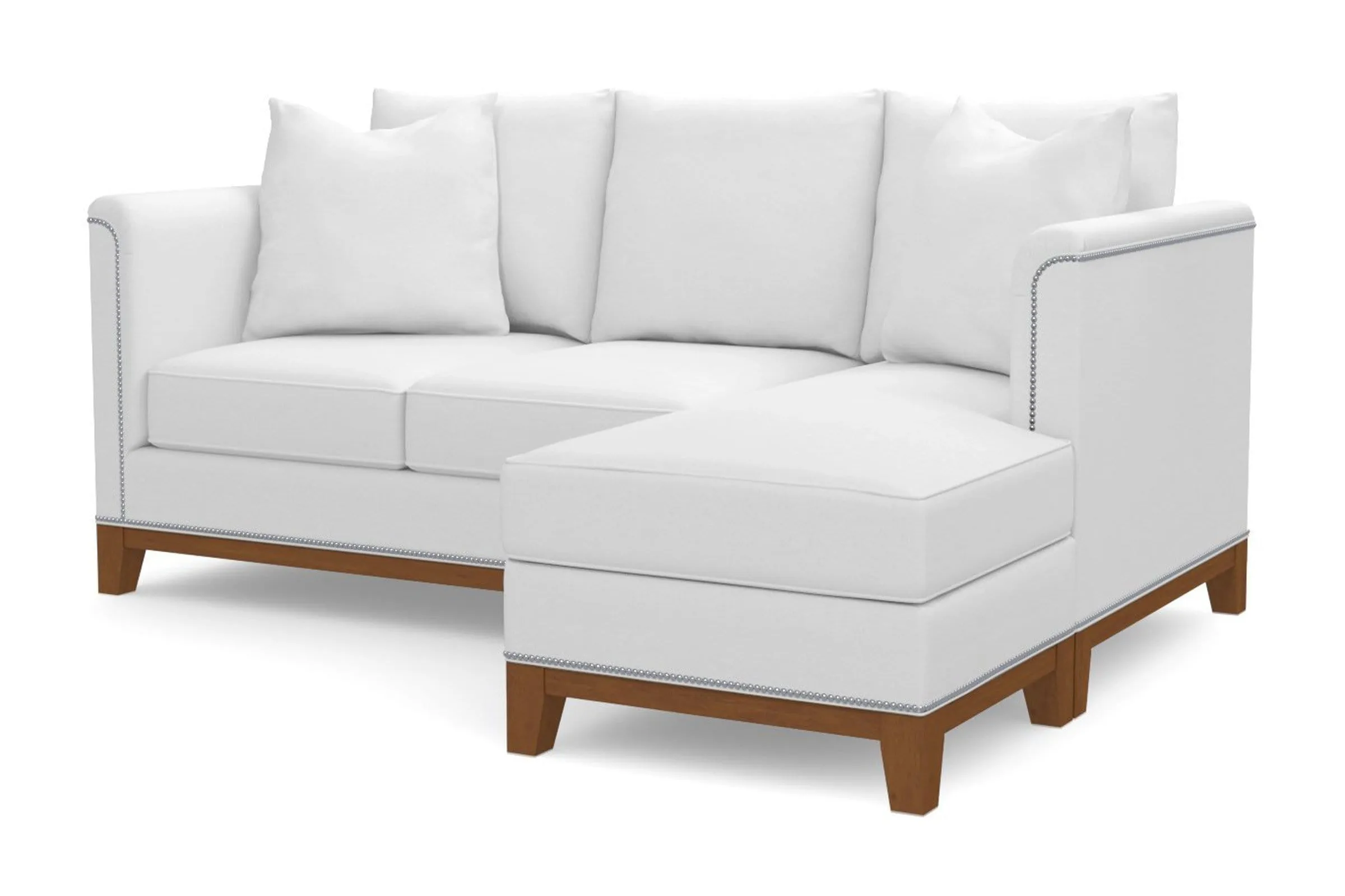 La Brea Reversible Chaise Sleeper Sofa Bed :: Leg Finish: Pecan / Sleeper Option: Memory Foam Mattress