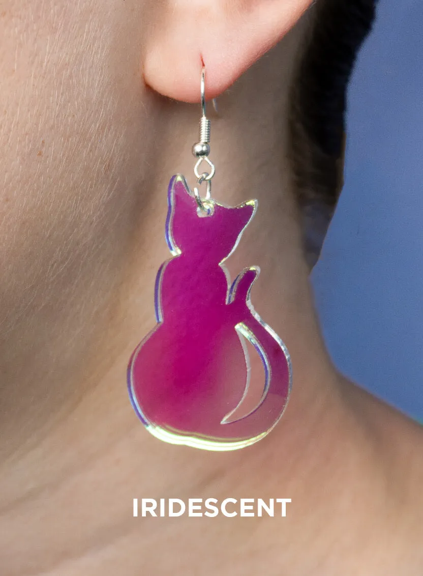 Large Cat Charm Earrings