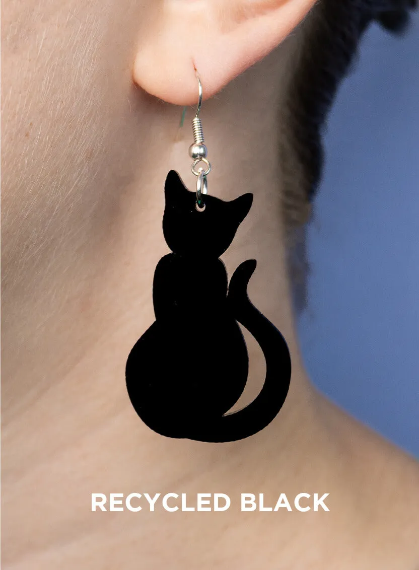 Large Cat Charm Earrings