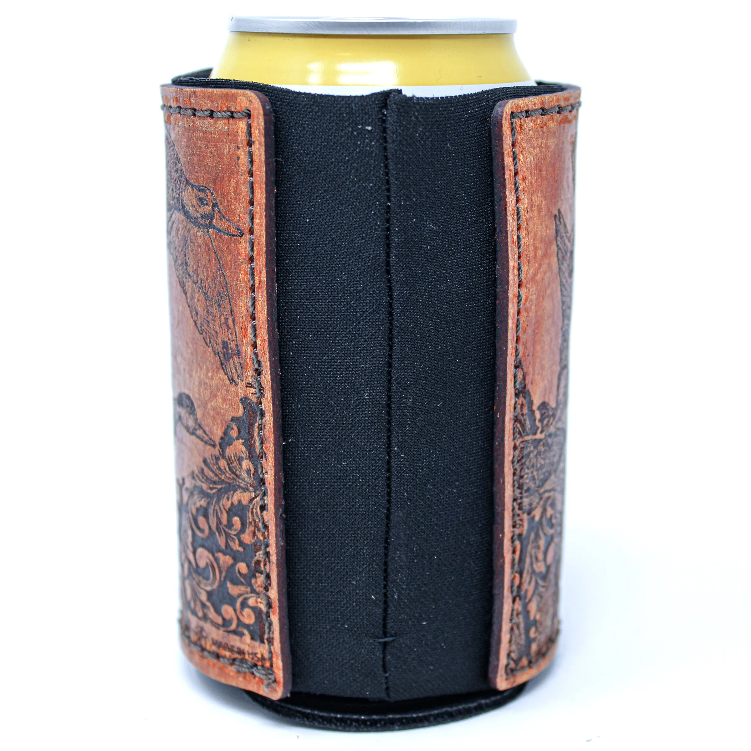 Leather Patch Drink Sleeve - Duck hunt