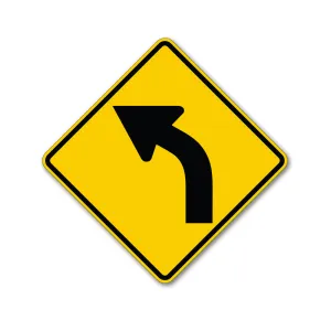 Left Curve Arrow Traffic Sign