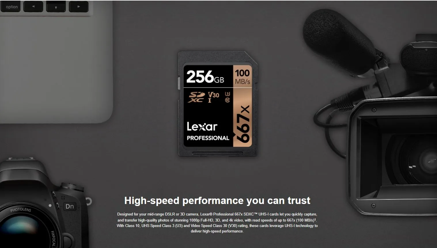 Lexar LSD256B667 Professional 667x UHS-I SDXC 256GB Memory Card for PC's, Laptops