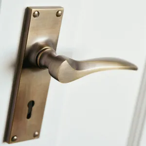 Light Antique Brass Penwerris Lever Lock Door Handles