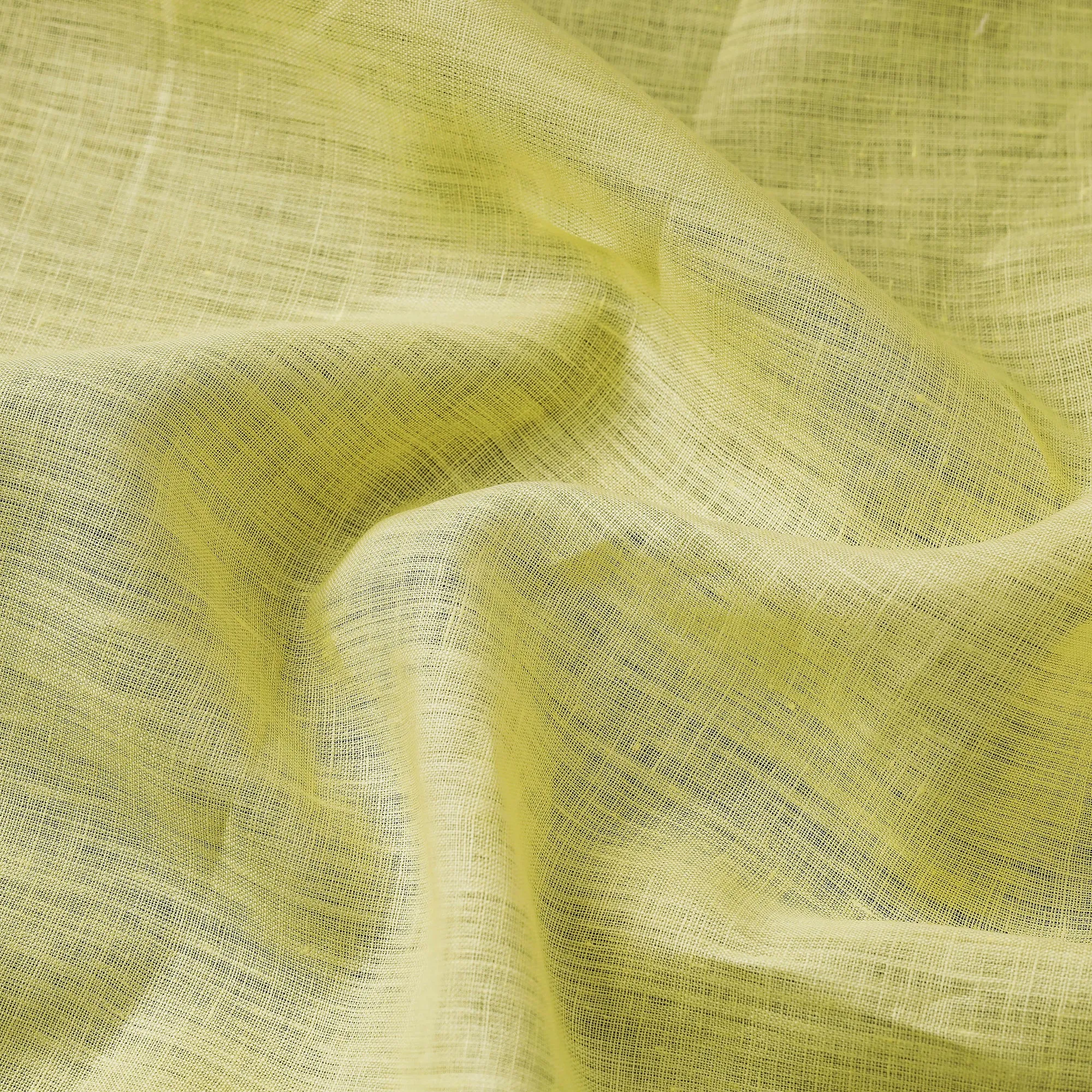 Light Yellow Bhagalpuri Handloom Pure Linen Fabric