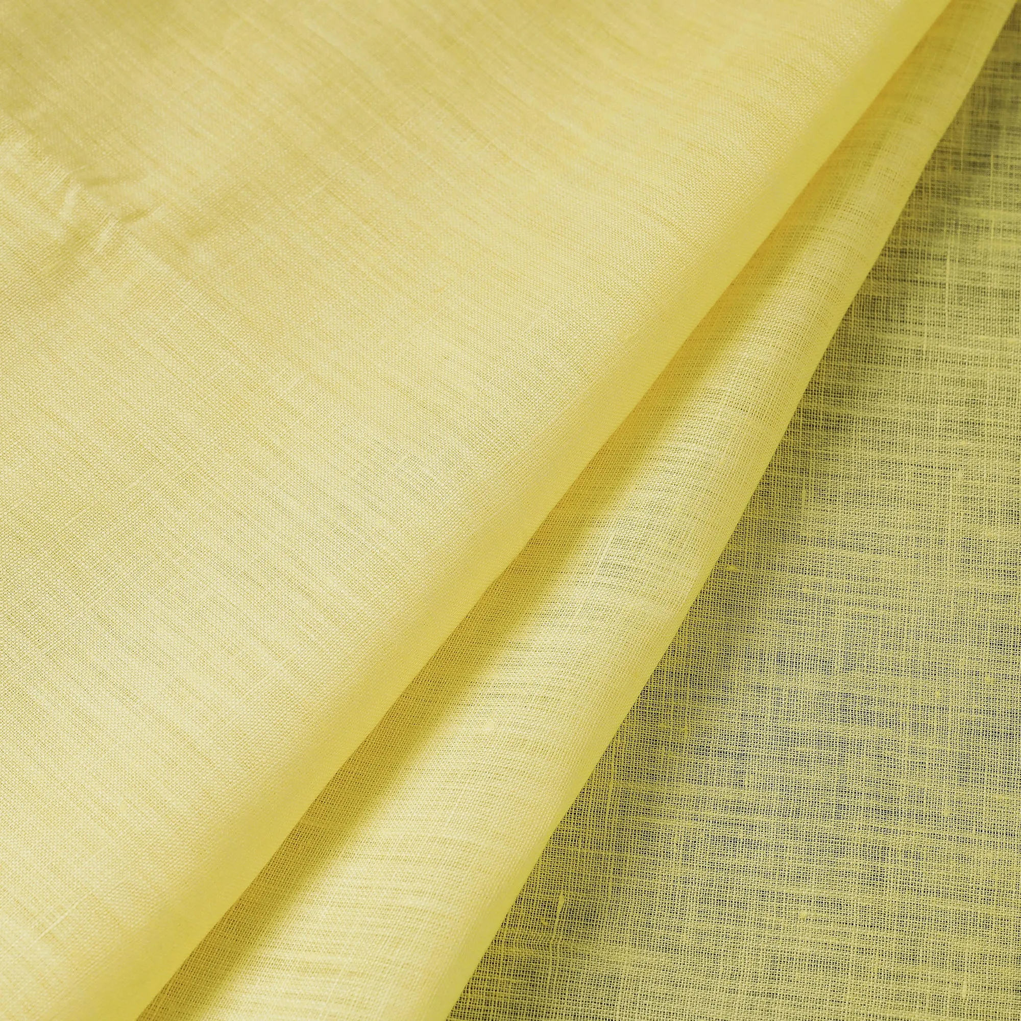 Light Yellow Bhagalpuri Handloom Pure Linen Fabric