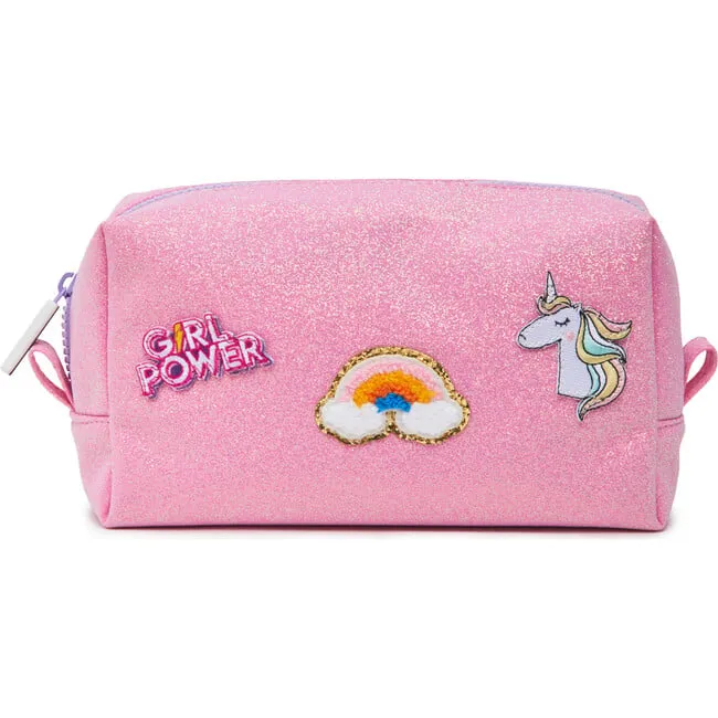 Little Chicken Glitter Pink Pouch Patched