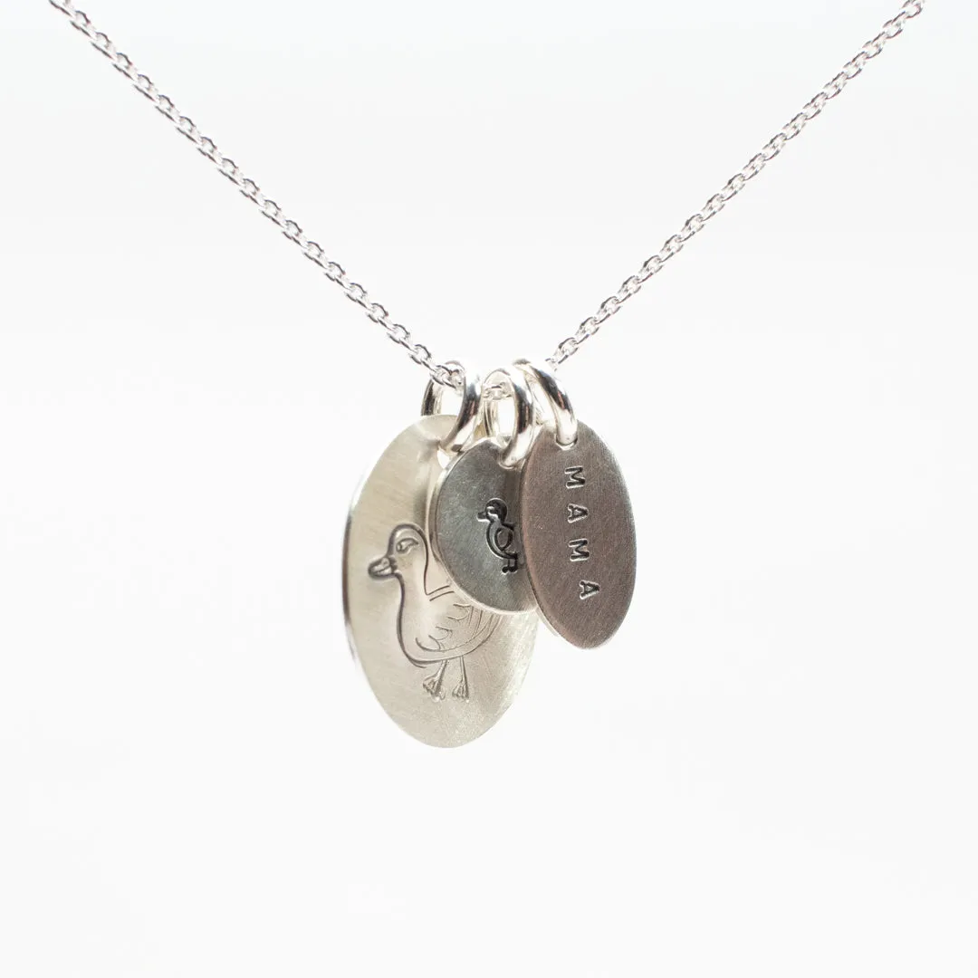 Mama Duck Silver Necklace