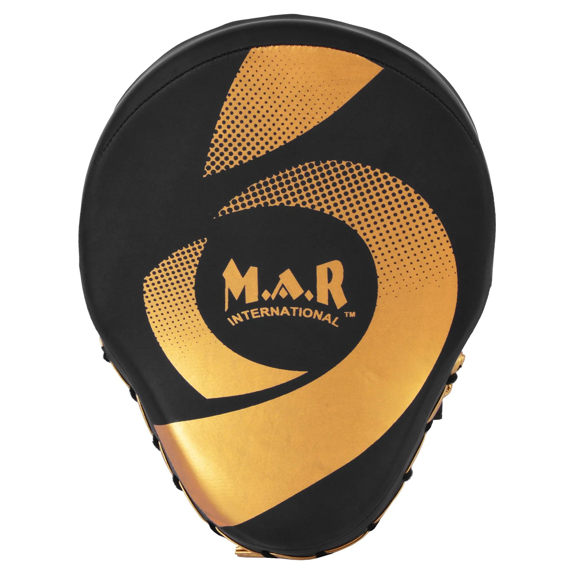 MAR-195G | Black & Gold Hybrid Curved Focus Mitts