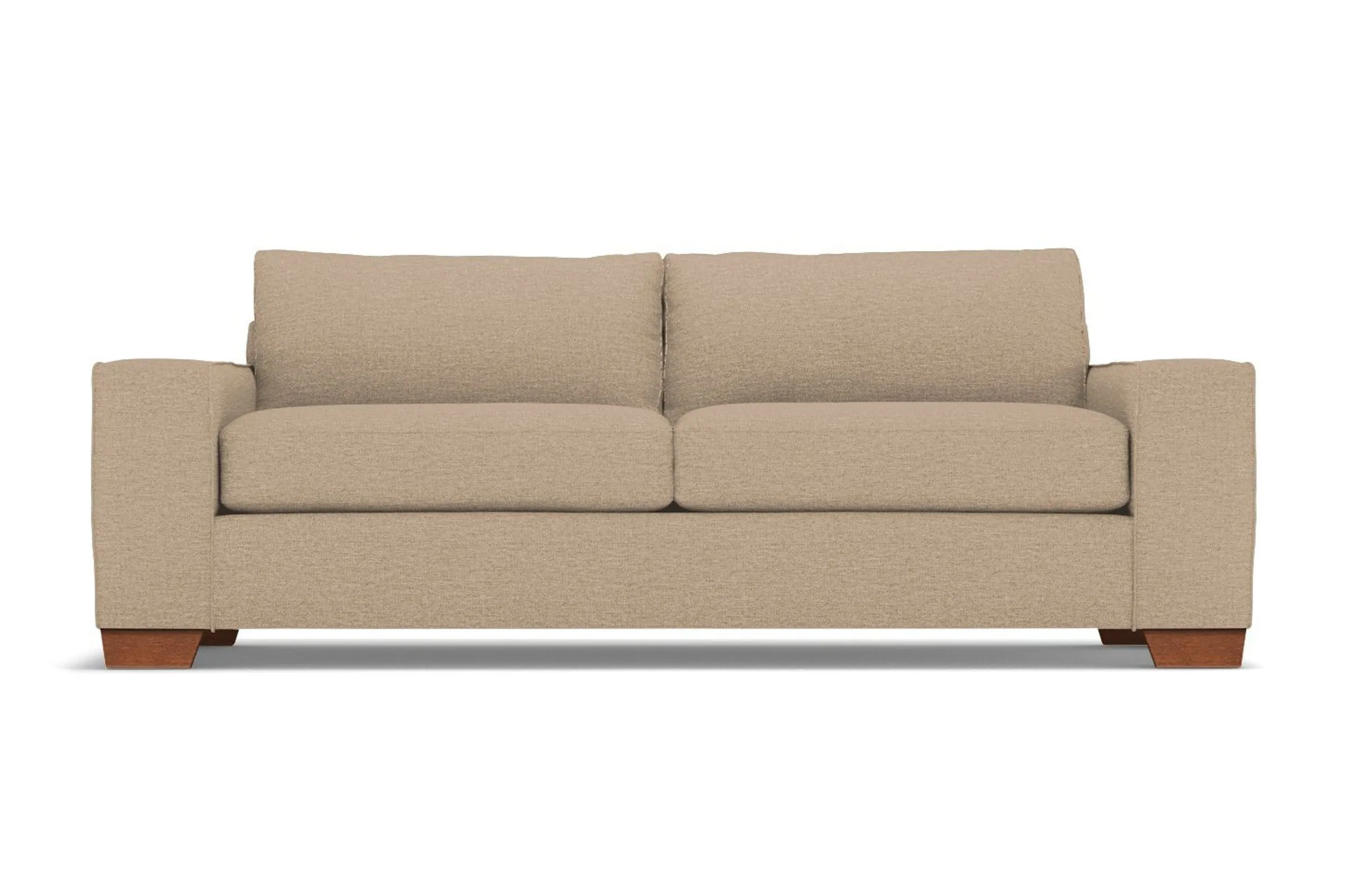 Melrose Queen Size Sleeper Sofa Bed :: Leg Finish: Pecan / Sleeper Option: Deluxe Innerspring Mattress