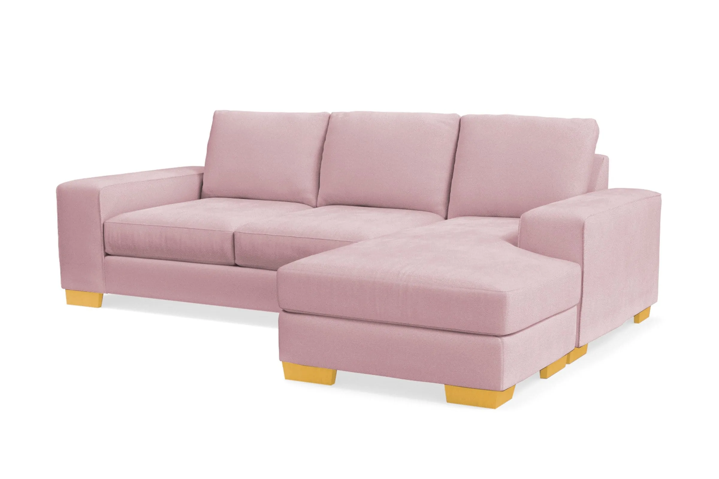 Melrose Reversible Chaise Sleeper Sofa Bed :: Leg Finish: Natural / Sleeper Option: Memory Foam Mattress