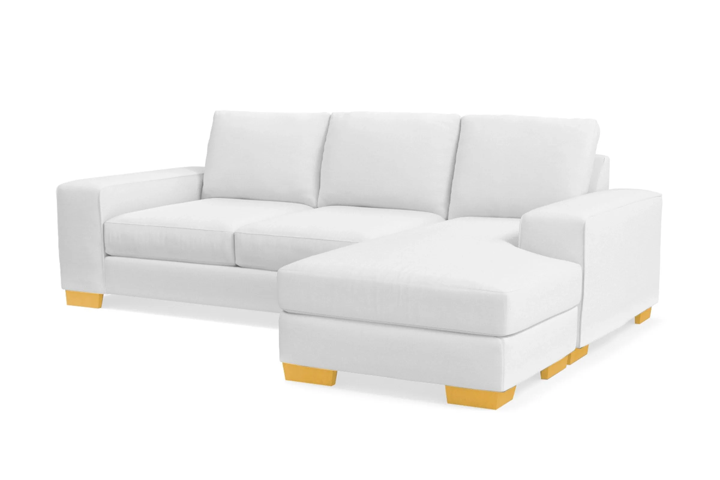 Melrose Reversible Chaise Sleeper Sofa Bed :: Leg Finish: Natural / Sleeper Option: Memory Foam Mattress