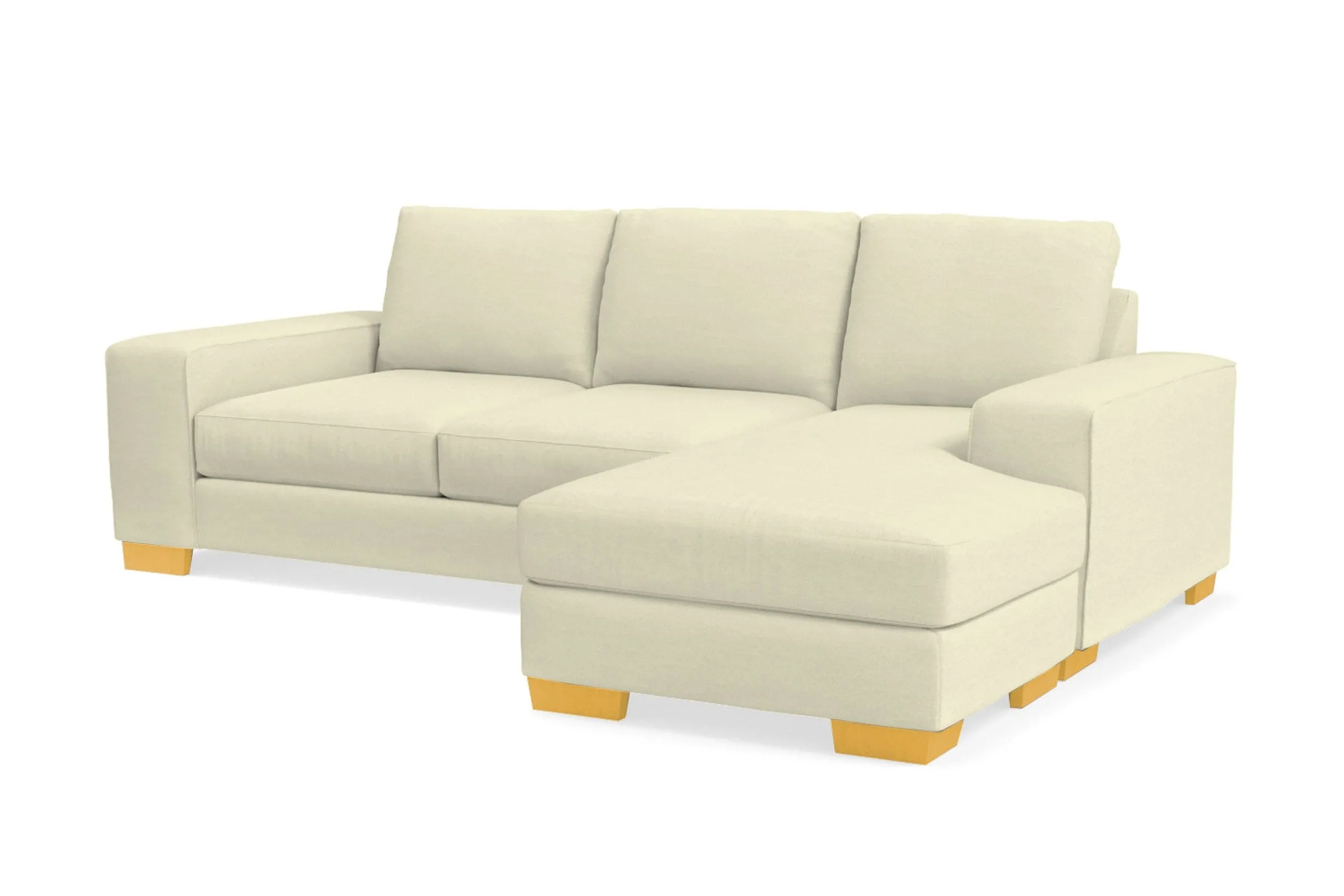 Melrose Reversible Chaise Sleeper Sofa Bed :: Leg Finish: Natural / Sleeper Option: Memory Foam Mattress