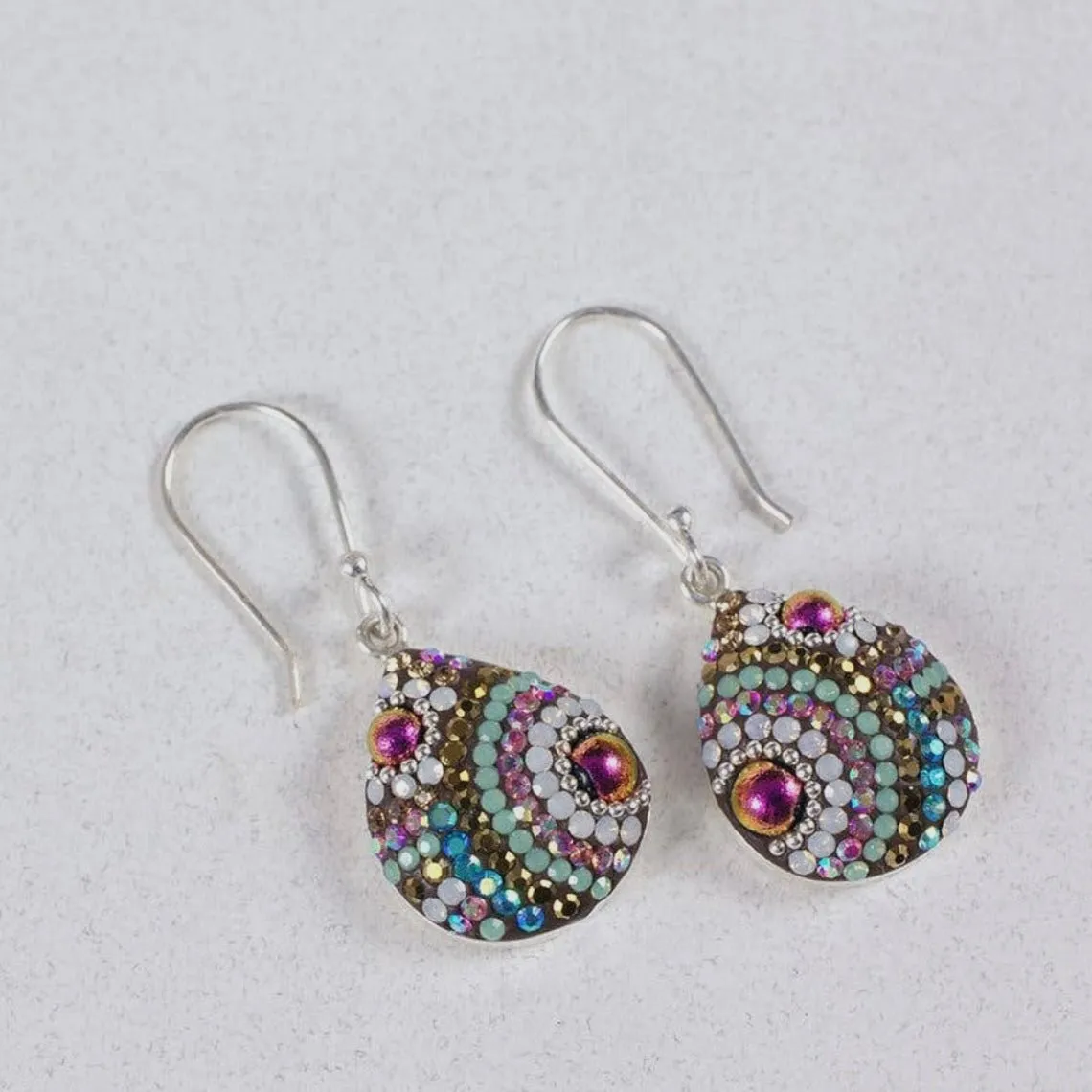 Mosaic Crystal Earrings, Teardrop Large