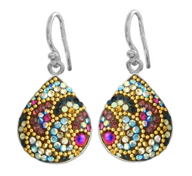 Mosaic Crystal Earrings, Teardrop Large