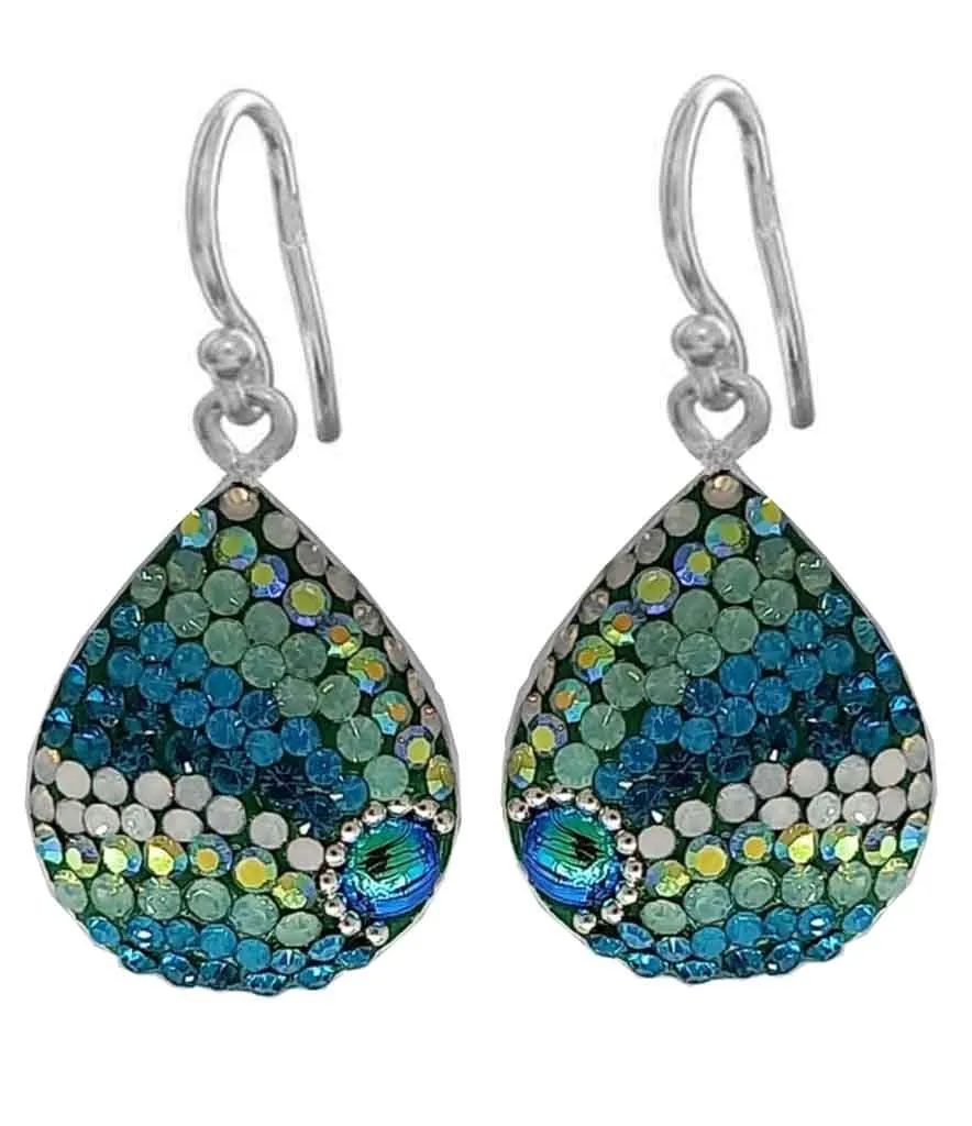 Mosaic Crystal Earrings, Teardrop Large