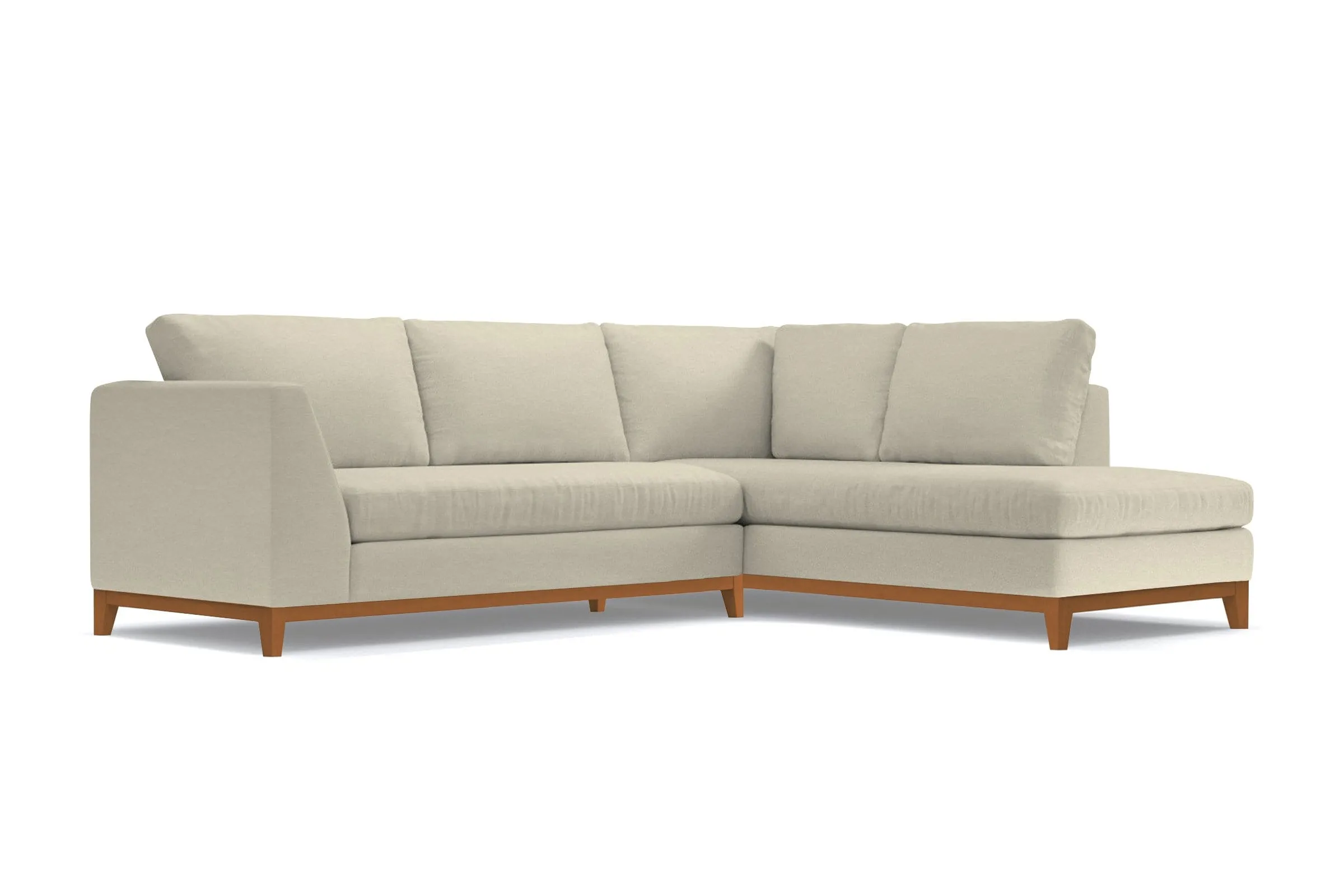 Mulholland Drive 2pc Sleeper Sectional :: Leg Finish: Pecan / Configuration: RAF - Chaise on the Right / Sleeper Option: Memory Foam Mattress