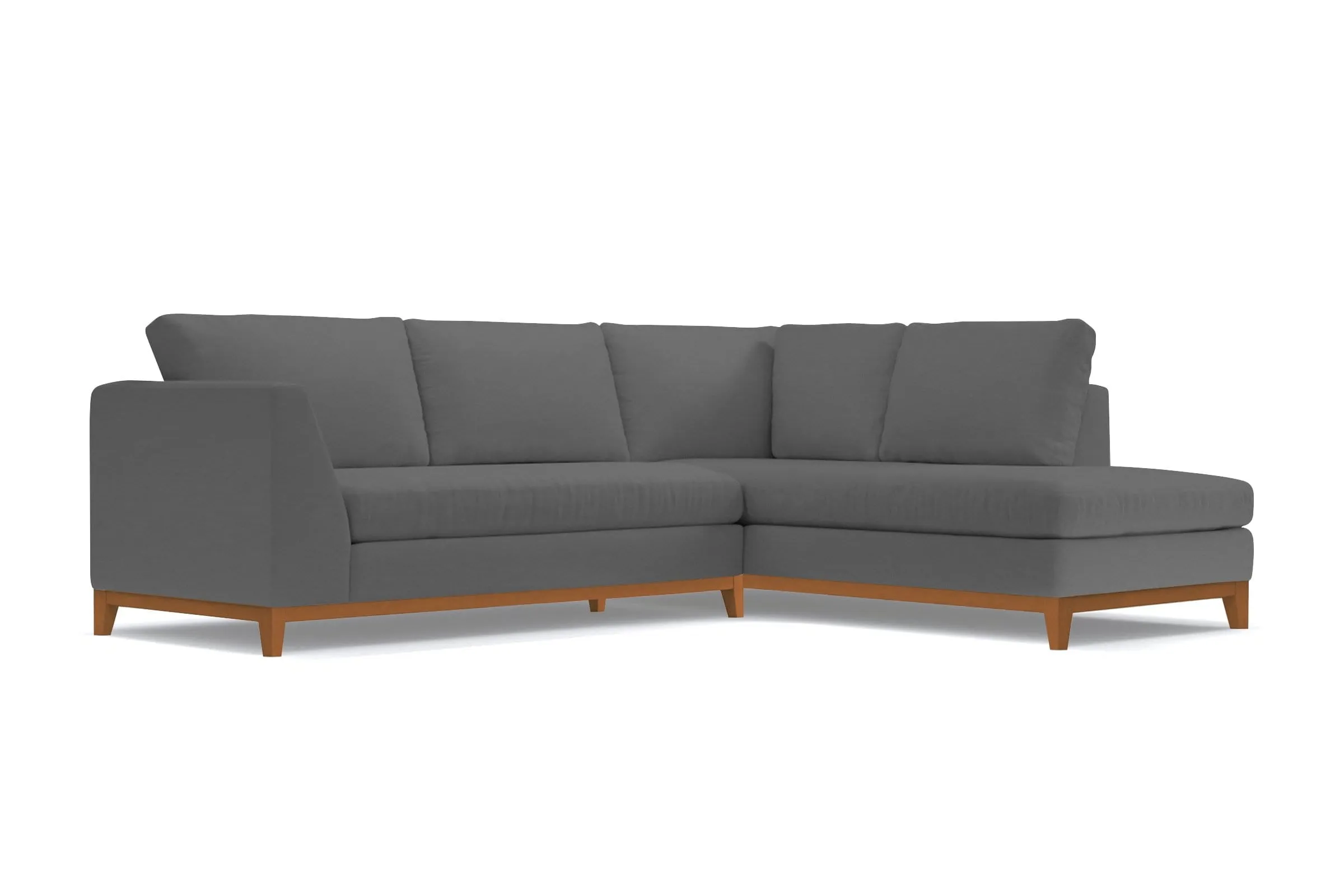 Mulholland Drive 2pc Sleeper Sectional :: Leg Finish: Pecan / Configuration: RAF - Chaise on the Right / Sleeper Option: Memory Foam Mattress