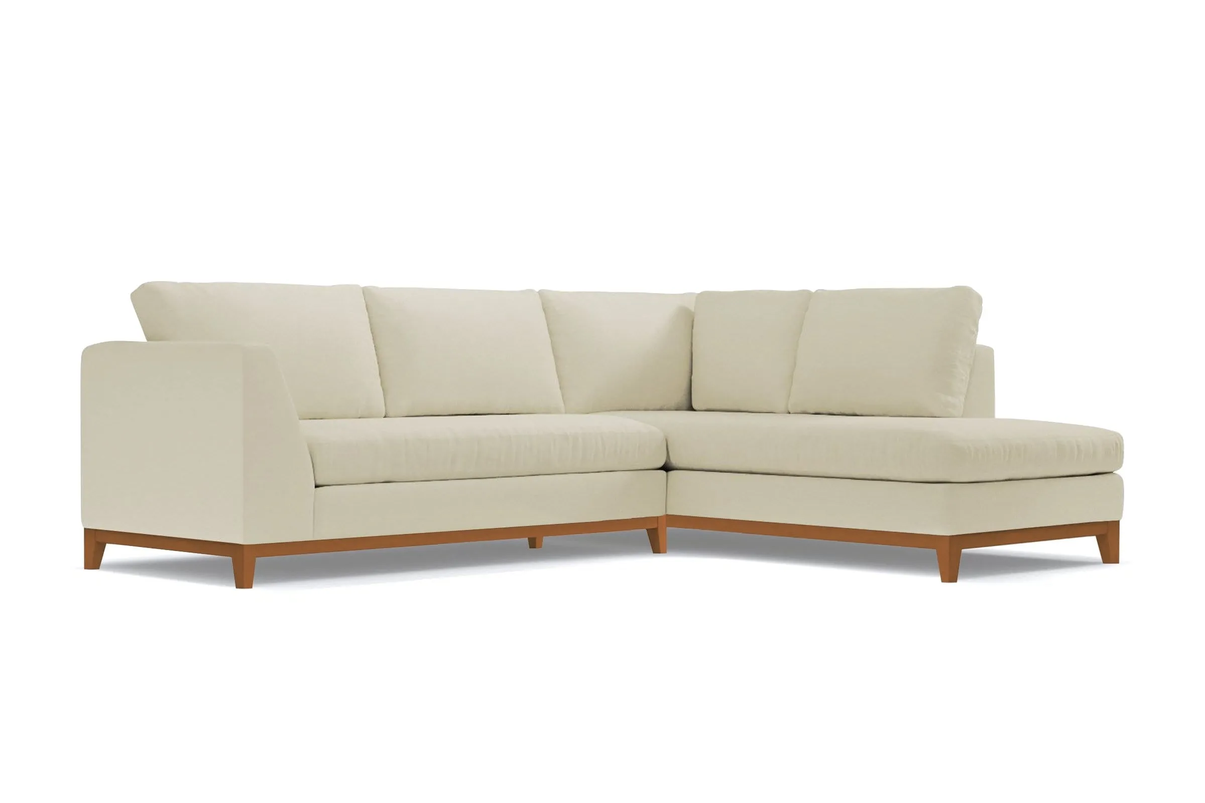 Mulholland Drive 2pc Sleeper Sectional :: Leg Finish: Pecan / Configuration: RAF - Chaise on the Right / Sleeper Option: Memory Foam Mattress