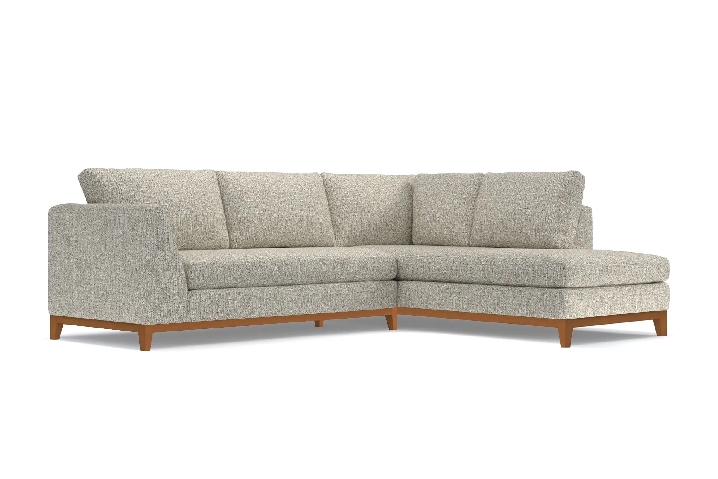 Mulholland Drive 2pc Sleeper Sectional :: Leg Finish: Pecan / Configuration: RAF - Chaise on the Right / Sleeper Option: Memory Foam Mattress