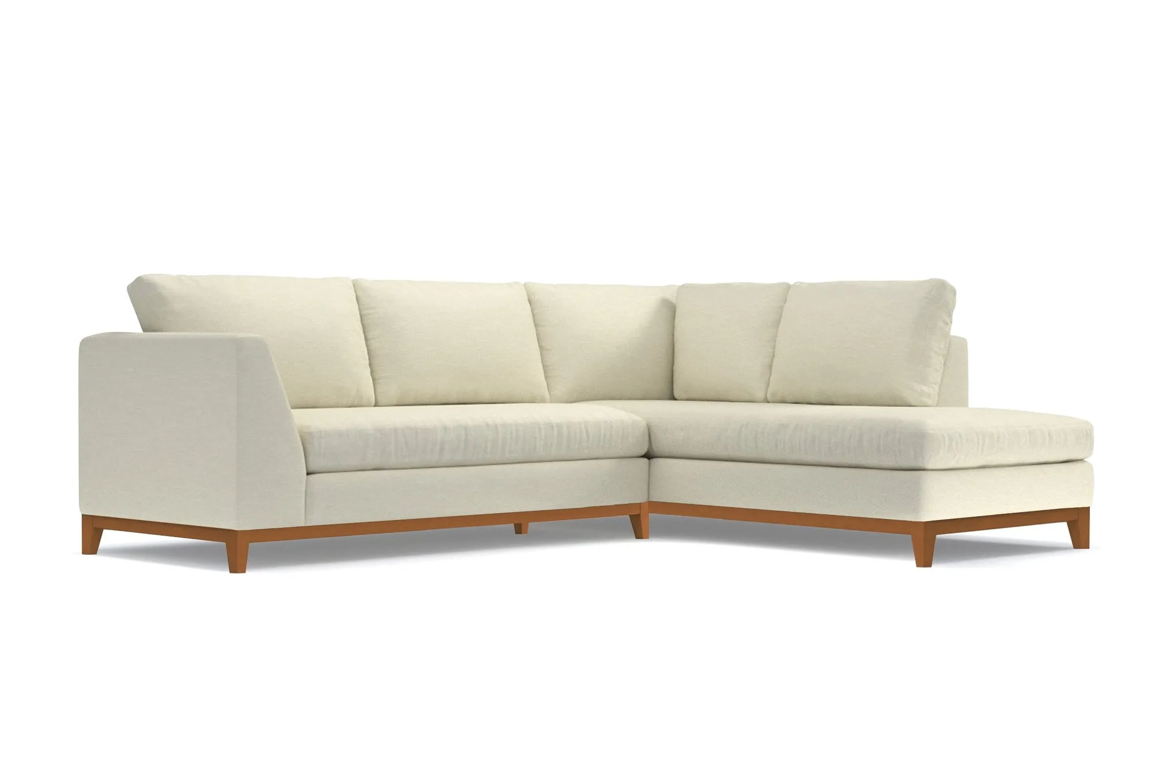 Mulholland Drive 2pc Sleeper Sectional :: Leg Finish: Pecan / Configuration: RAF - Chaise on the Right / Sleeper Option: Memory Foam Mattress